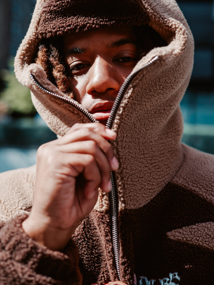 DCRB - Dark & Light Marrón Forro polar sherpa Ninja