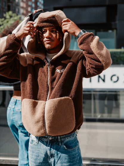 DCRB - Dark & Light Marrón Forro polar sherpa Ninja
