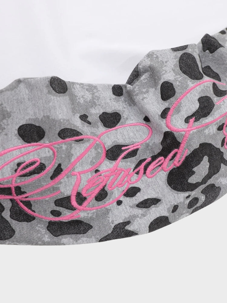 Camiseta de Manga Larga Raglán con Estampado de Leopardo