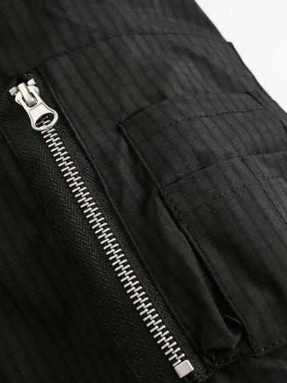 DCRB Corte boxy Abrigo acolchado con capucha de pelo