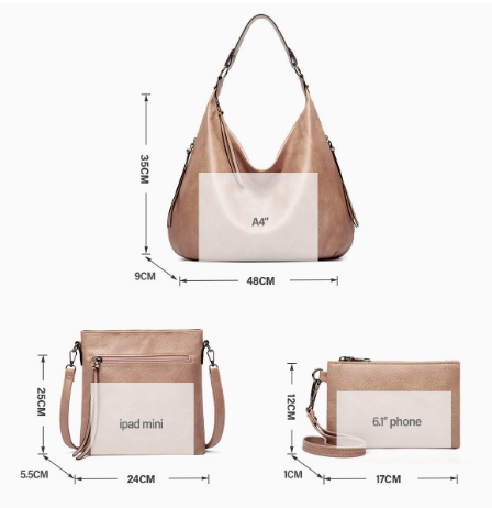 Conjunto de Tres Bolsos Hobo Suaves
