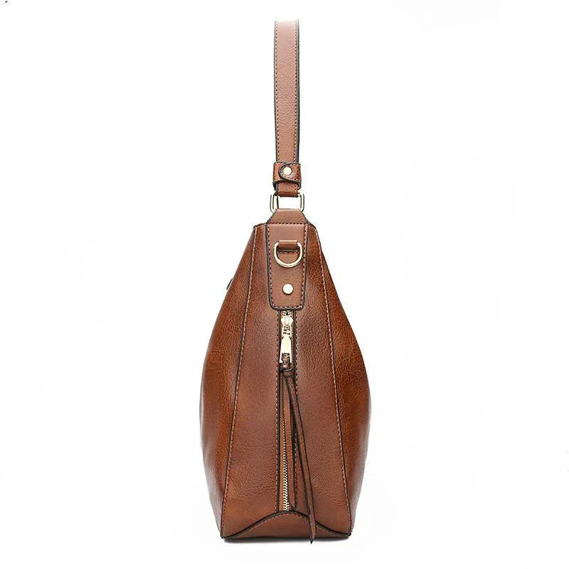 Bolso Hobo de Cuero de Lujo Antirrobo + Monedero GRATIS