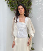 Blusa Capa de Seda Cruda