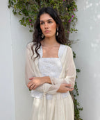 Blusa Capa de Seda Cruda