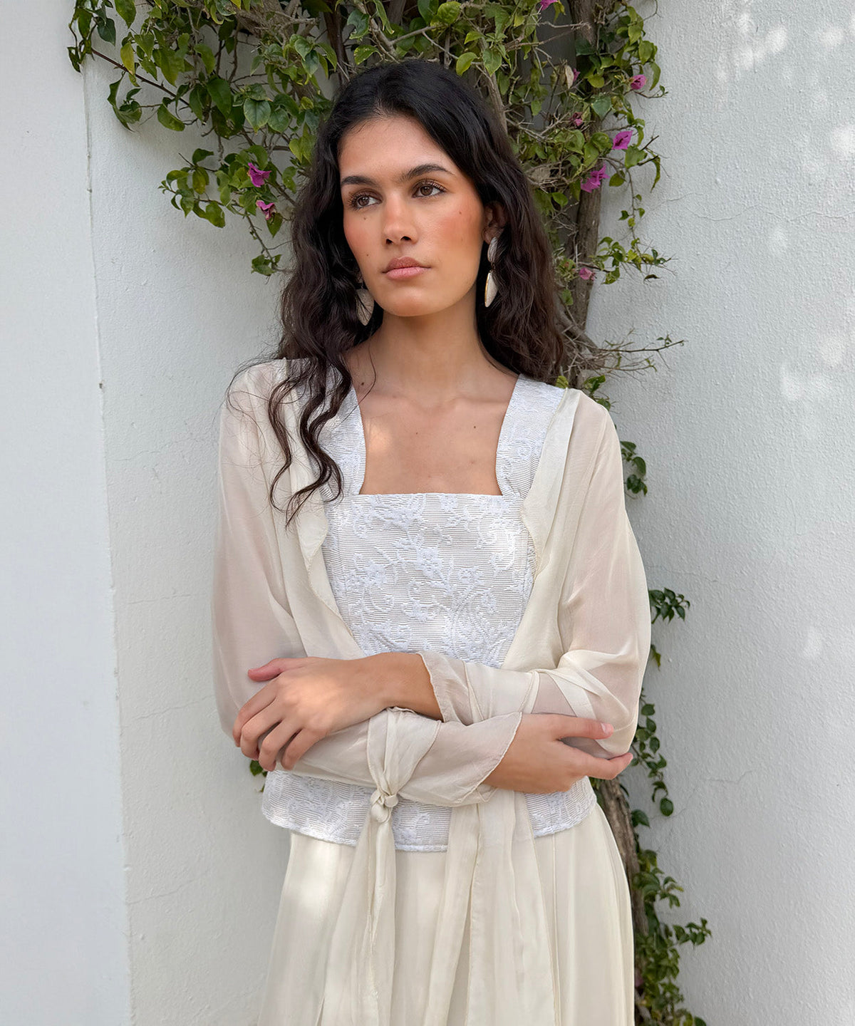 Blusa Capa de Seda Cruda