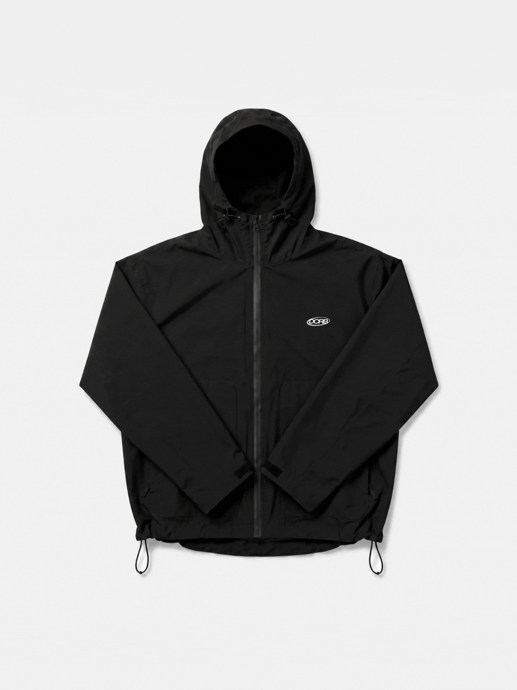 DCRB Negro con estampado de guepardo reactivo al agua Chaqueta impermeable