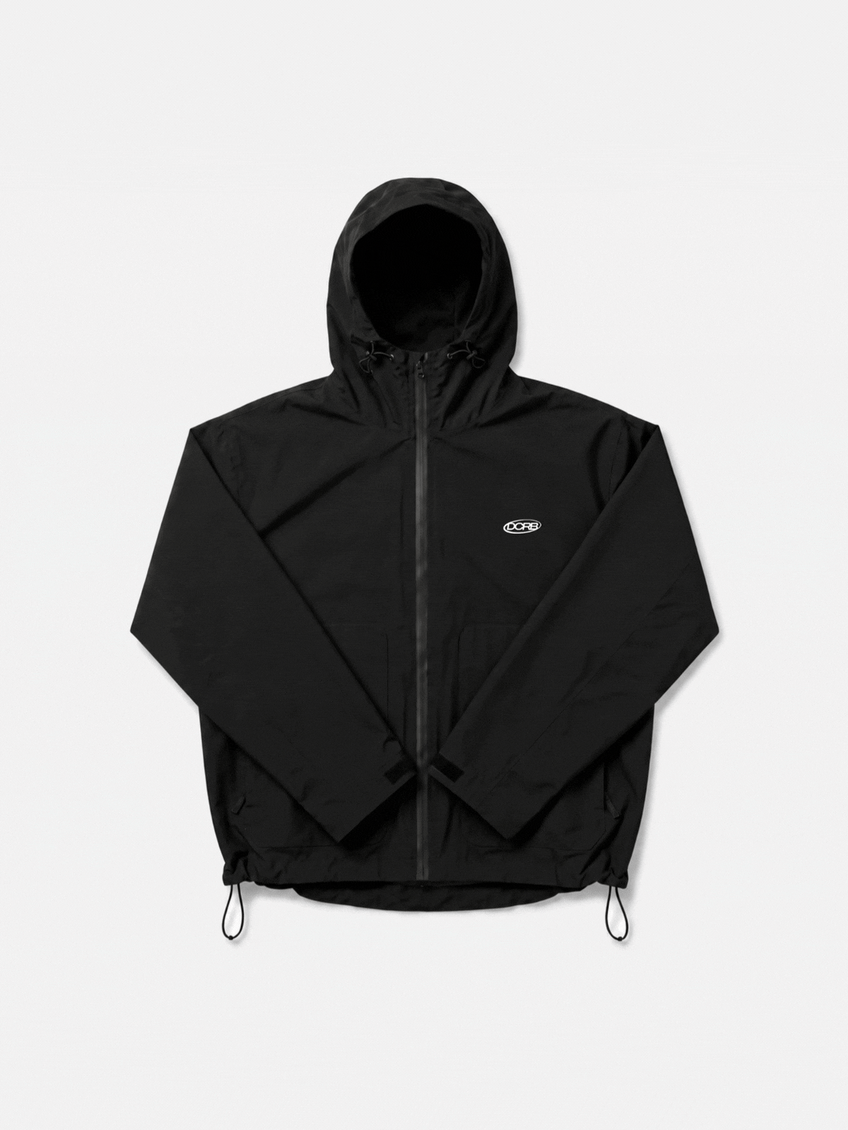 DCRB Negro con estampado de guepardo reactivo al agua Chaqueta impermeable