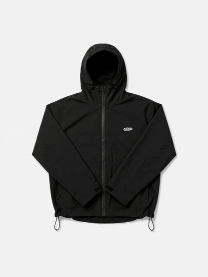DCRB Negro con estampado de guepardo reactivo al agua Chaqueta impermeable