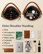 Bolso Hobo de Cuero de Lujo Antirrobo + Monedero GRATIS
