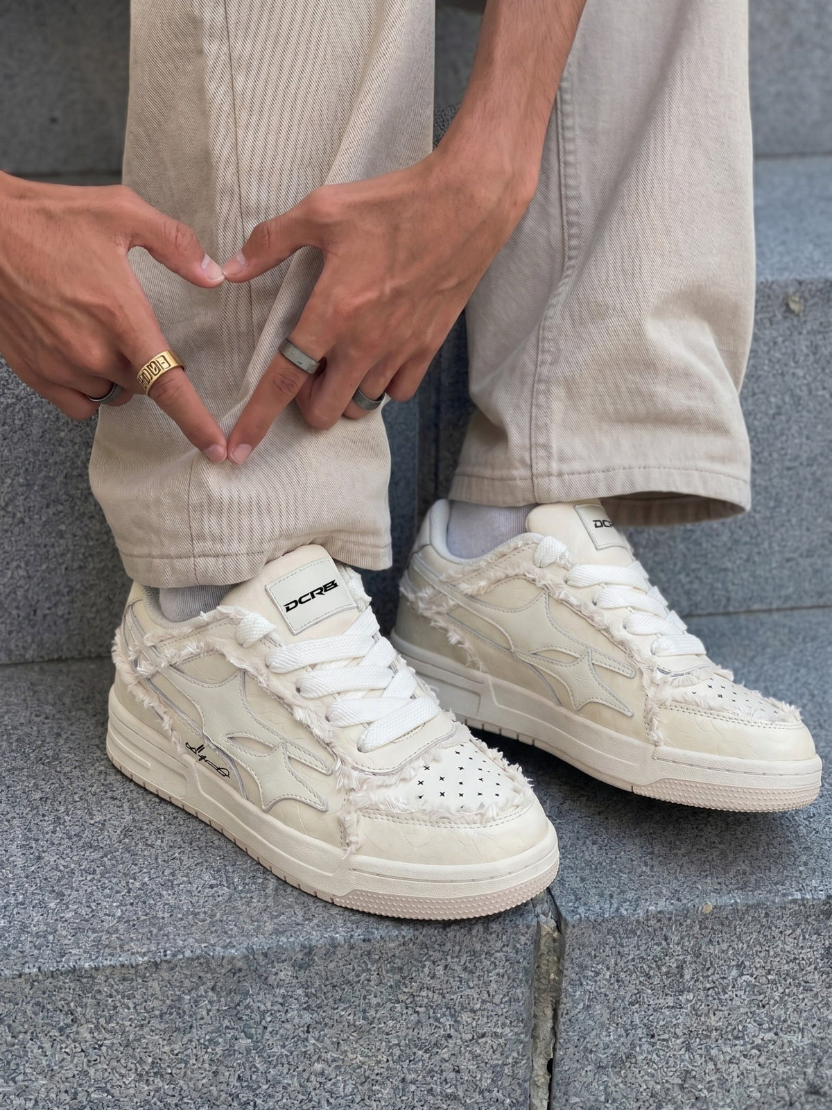 DCRB Ivory Croc Low Zapatillas