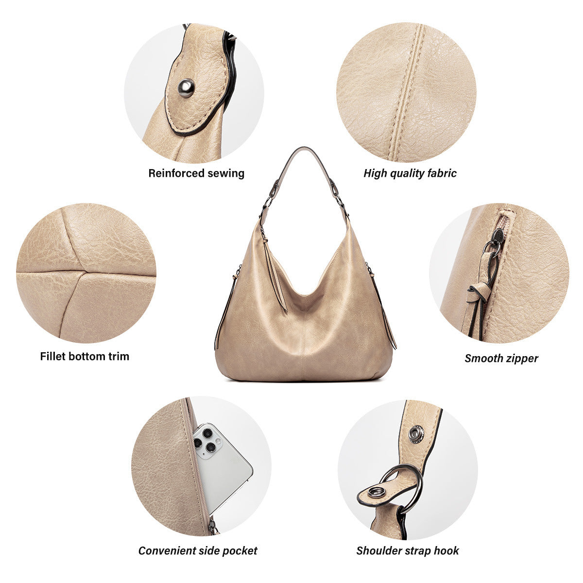 Conjunto de Tres Bolsos Hobo Suaves