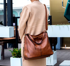 Bolso Hobo de Cuero de Lujo Antirrobo + Monedero GRATIS