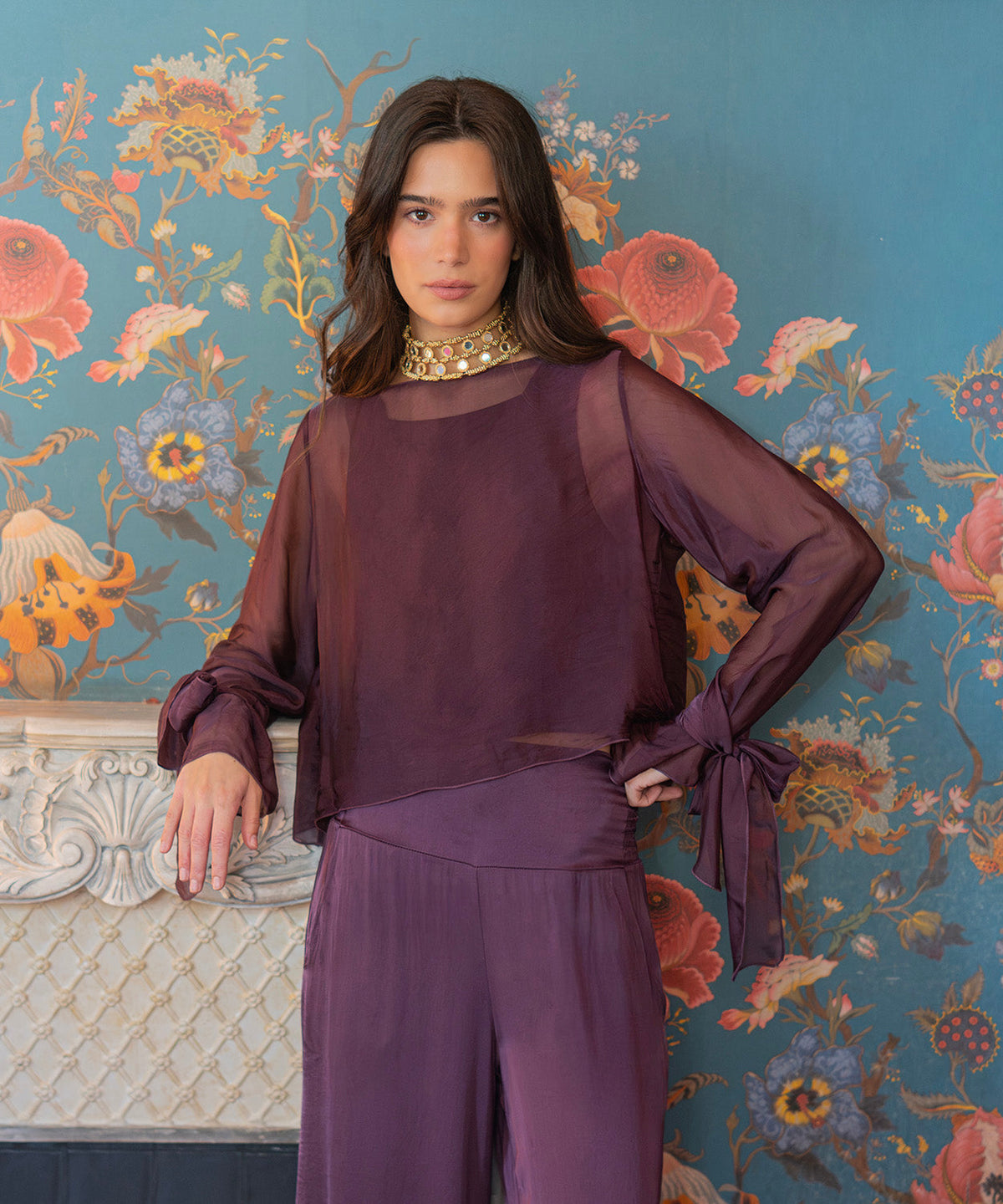 Blusa Capa de Seda Gundy