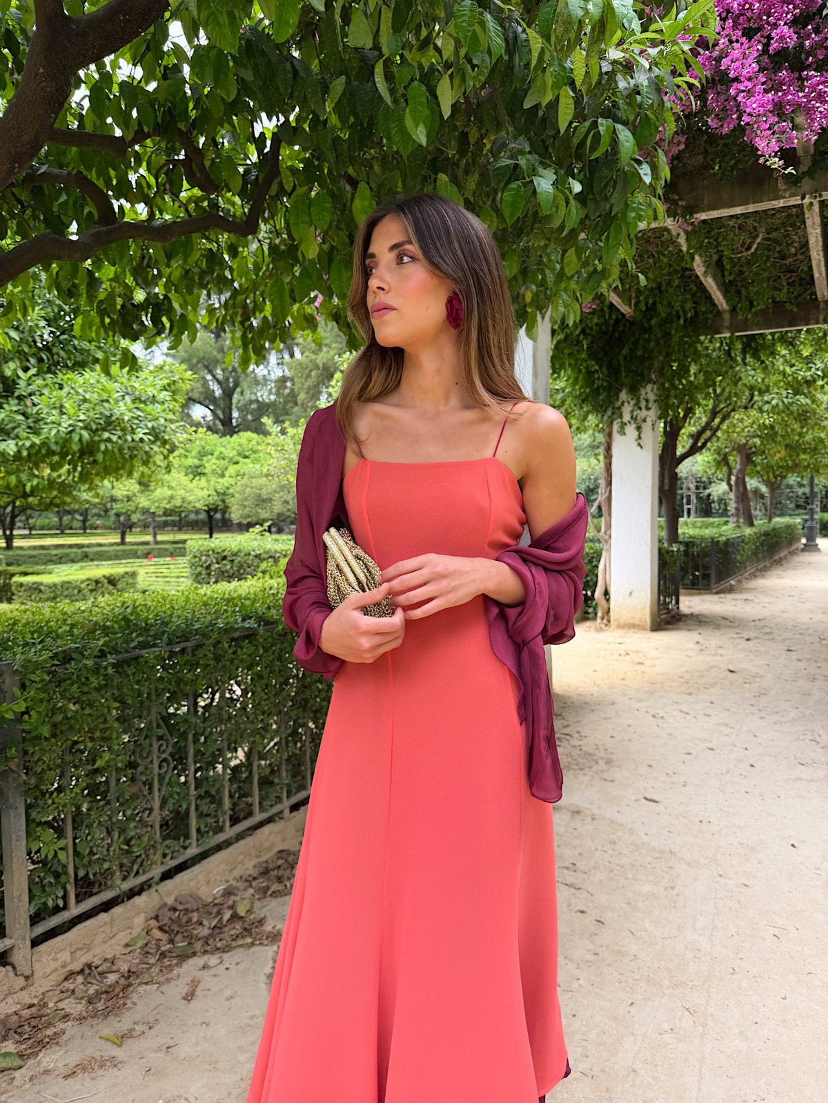 Blusa Capa de Seda Burdeos