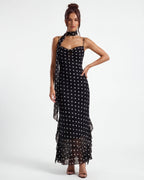 Vestido Largo Noir Polka
