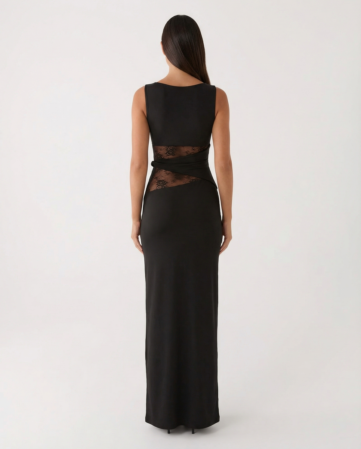 Vestido Largo Lace Illusion