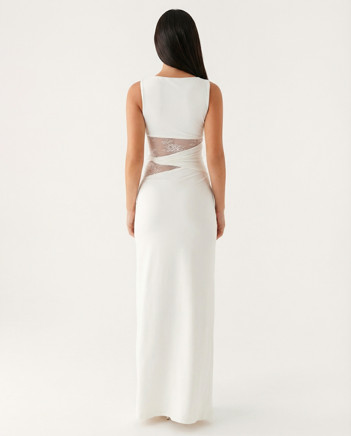 Vestido Largo Lace Illusion