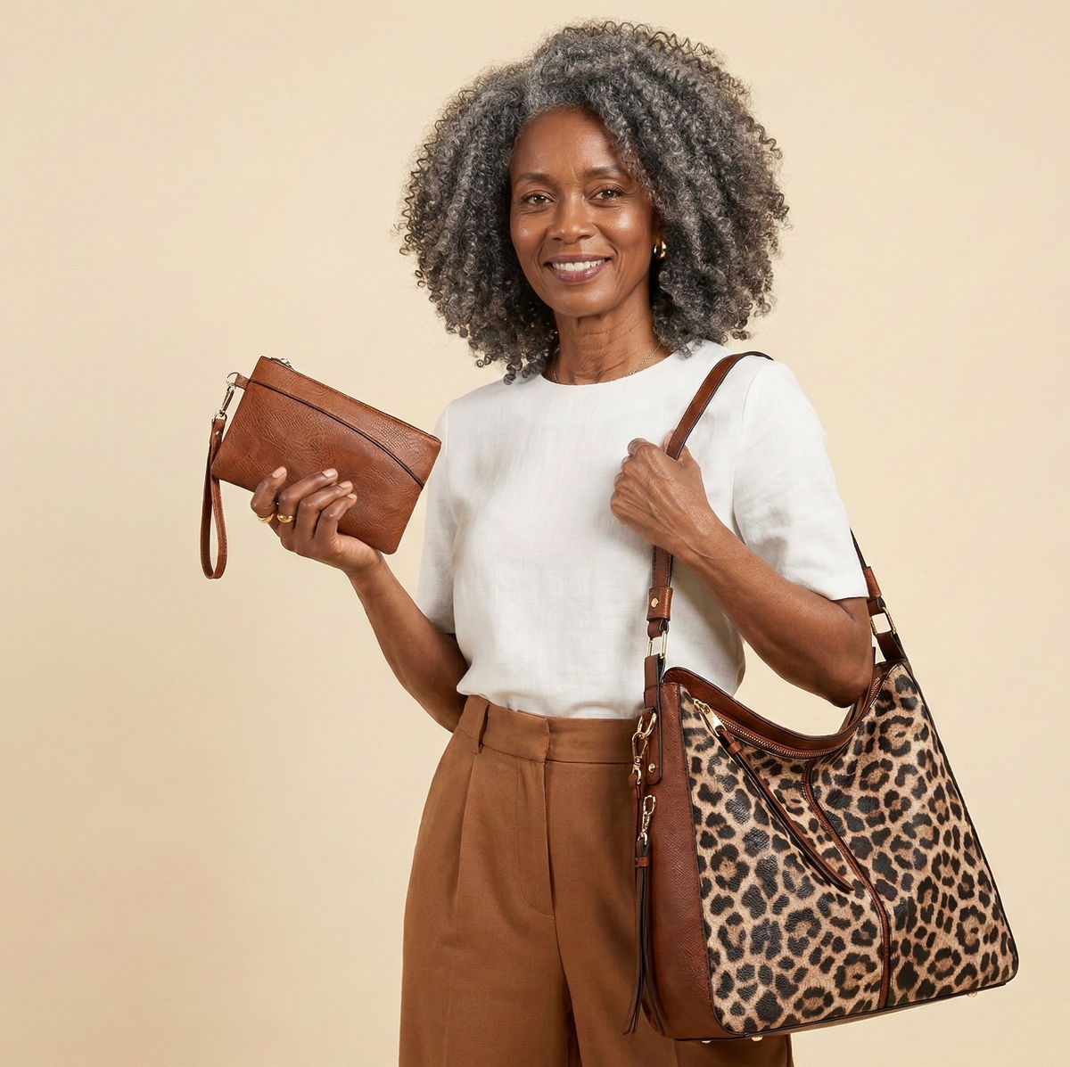 Bolso Hobo Estampado con Monedero