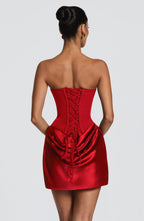 Vestido corto Maggie rojo, vista 2