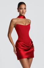 Vestido corto Maggie rojo, vista 3
