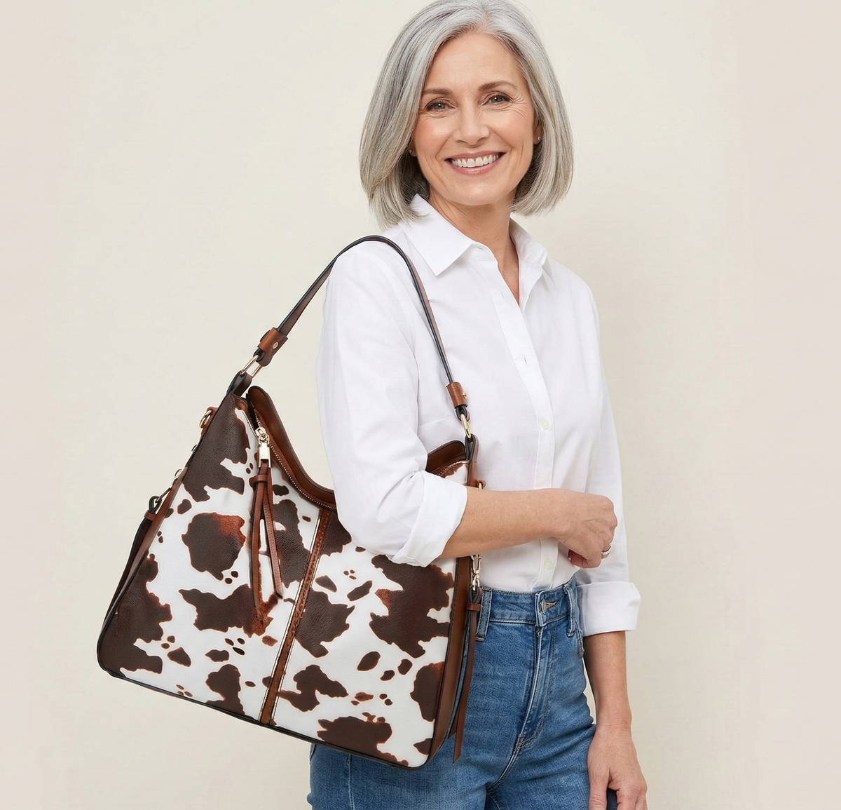 Bolso Hobo Estampado con Monedero