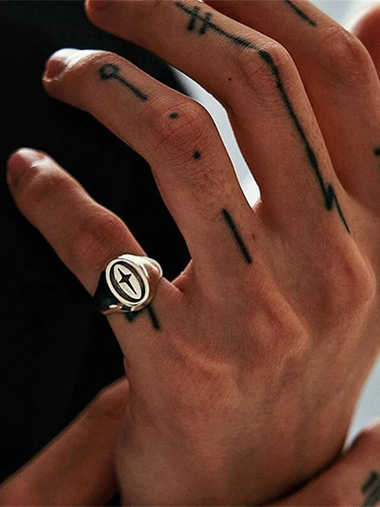 Cruz vintage ajustable Anillo