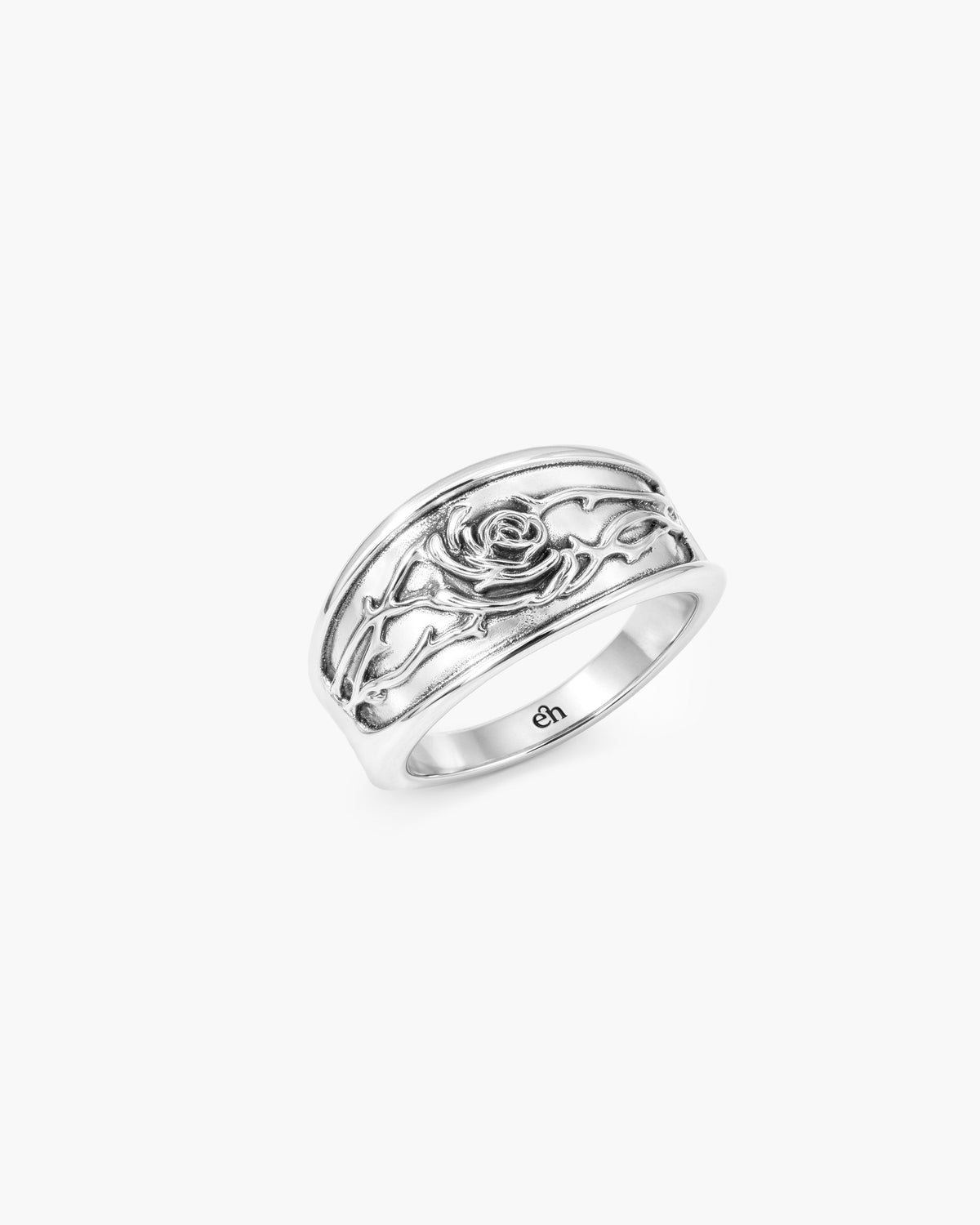 Rosa Band Ring in Silver