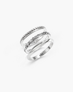 Orchid Stacking Ring Set in Silver