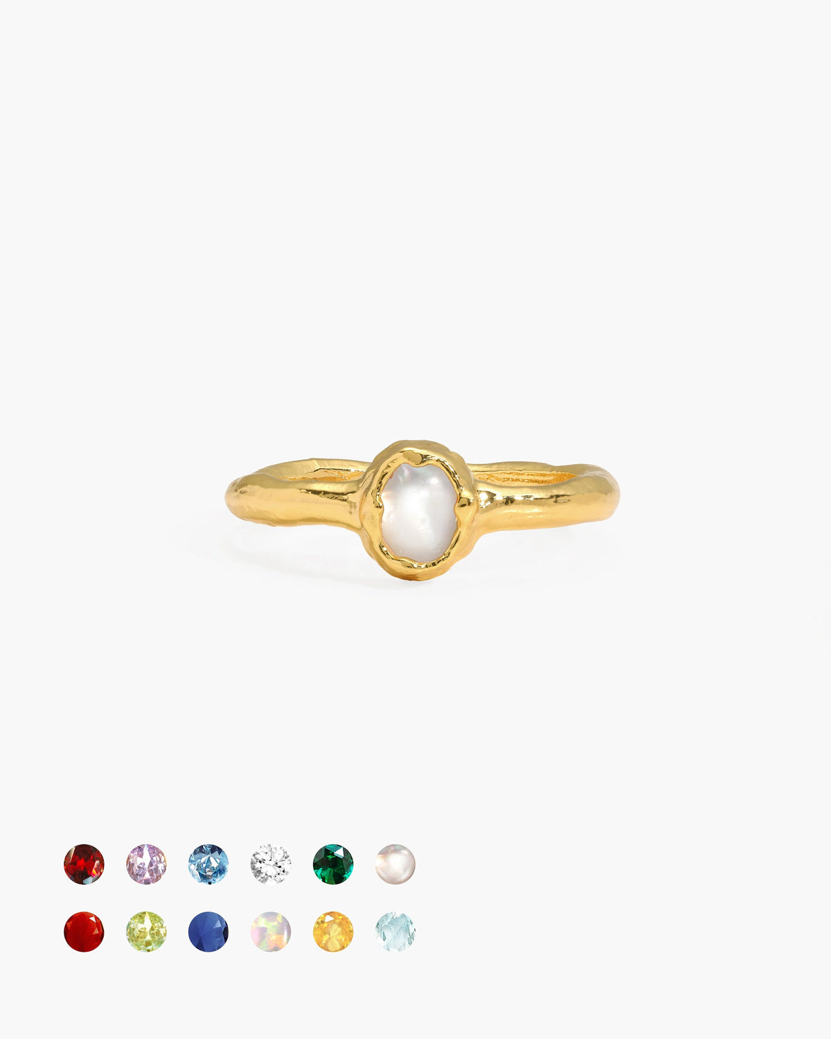 Anillo de Piedra de Nacimiento Dorado - Junio