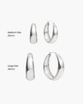 Orin Medium Hoop Earrings in Silver