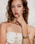 Wild Rose Cross Ring in Gold