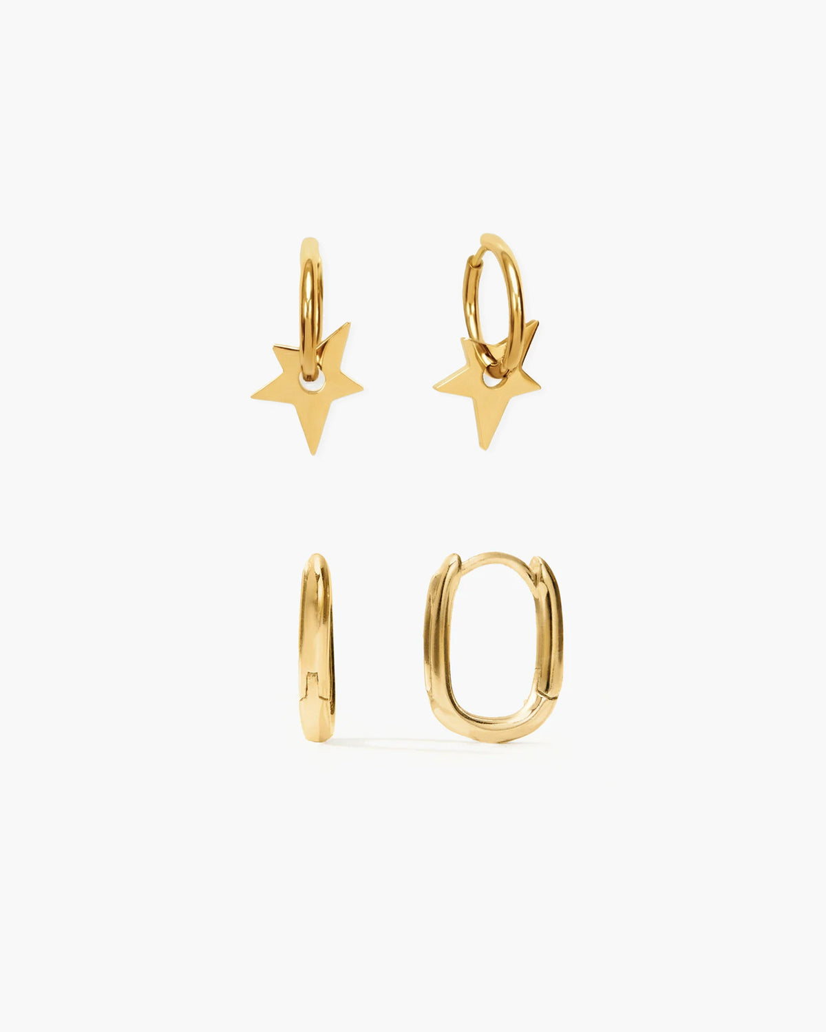 Star & Link Earrings Set