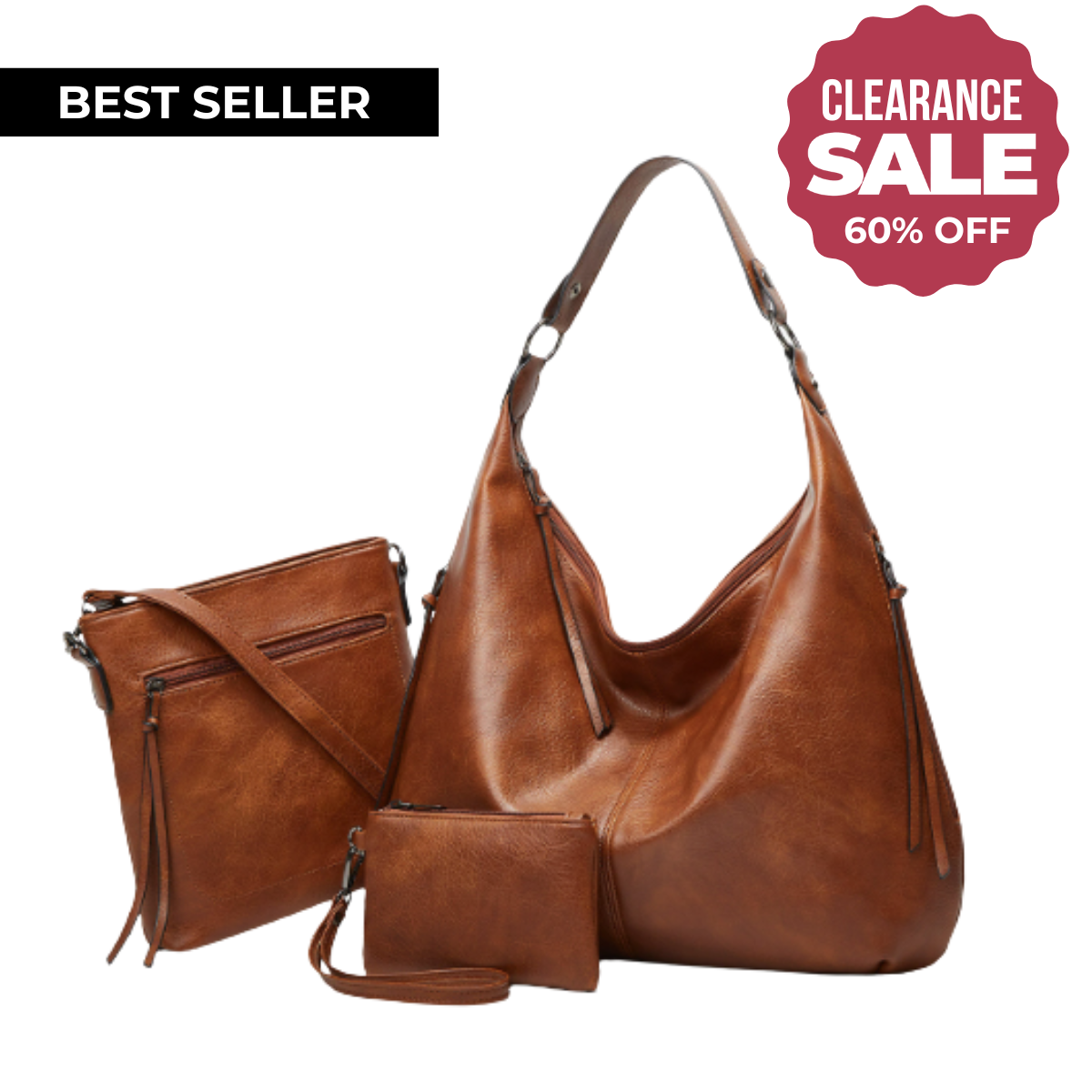 Conjunto de tres bolsos hobo suaves